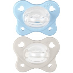 Chicco 2-6 mesi Succhietto azzurro/neutro in confezione doppia