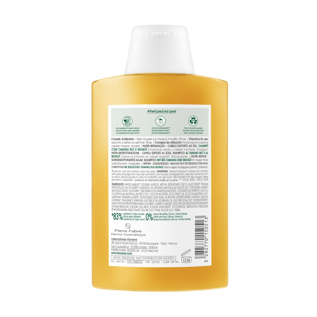 Klorane Les Polysianes Nutri Repair Sun Exposed Hair Shampoo Con Tamanu E Monoi 200 Ml