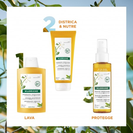 Klorane Les Polysianes Nutri Repair Sun Exposed Hair Shampoo Con Tamanu E Monoi 200 Ml