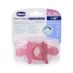2 pezzi di Chicco Gommotto in Silicone Rosa 16-36 Mesi