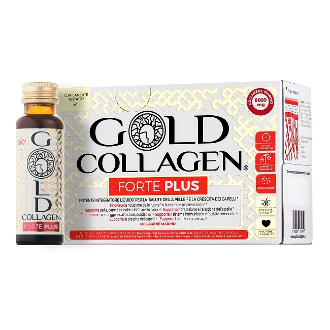 10 flaconcini in vetro gold collagen forte