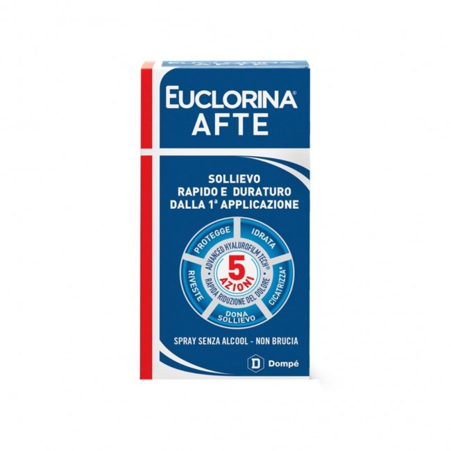 flacone da 15ml di Euclorina Afte Spray Cicatrizzante da Dompé Farmaceutici