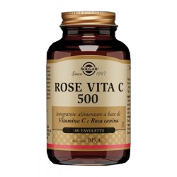Barattolo da 100 tavolette di Integratore Immunostimolante Rose Vita C 500 da Solgar
