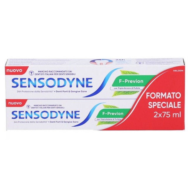 2 pezzi da 75ml di Sensodyne F-Previon Fresh Mint Dentifricio