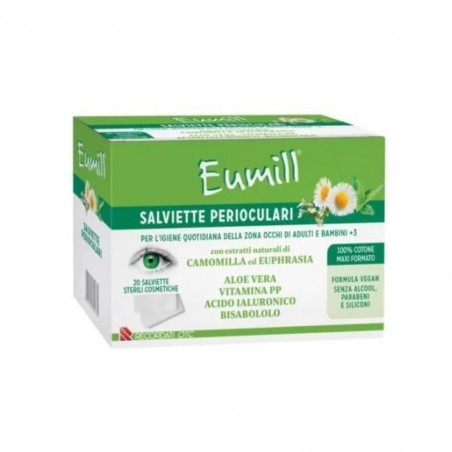 20 pezzi di Salviette Perioculari Sterili da Eumill 20 pezzi di Salviette Perioculari Sterili da Eumill