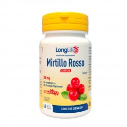 Confezione da 60 capsule vegetali di Integratore Vie Urinarie Mirtillo Rosso Complex da Longlife