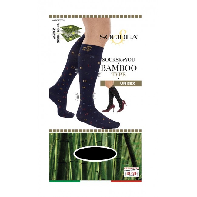 Solidea Socks For You Bamboo Type Gambaletto Nero S
