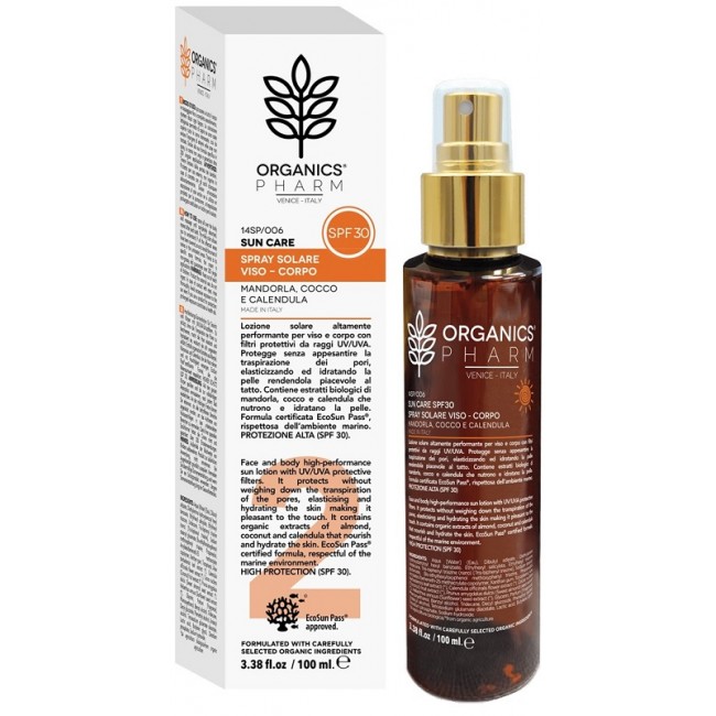 Sma Organics Pharm Spray Solare Viso Corpo Spf30 100 Ml