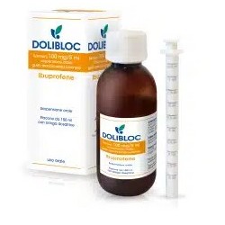 Flacone da 150 ml Dolibloc Bambini 100 Mg/5 Ml Gusto arancia Senza Zucchero