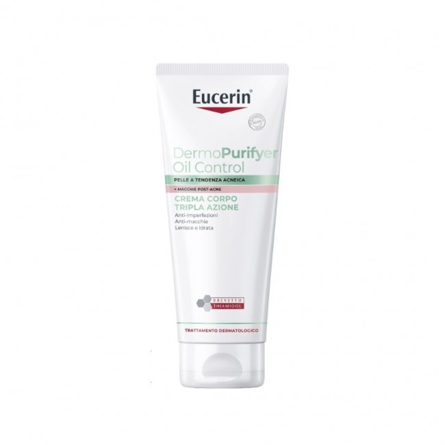 200ml di Eucerin DermoPurifyer Oil Control Crema Corpo Tripla Azione