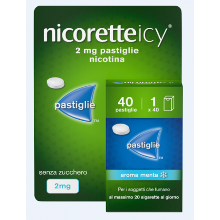 confezione 40 pastiglie nicoretteicy aroma menta senza zucchero confezione 40 pastiglie nicoretteicy aroma menta senza zucchero
