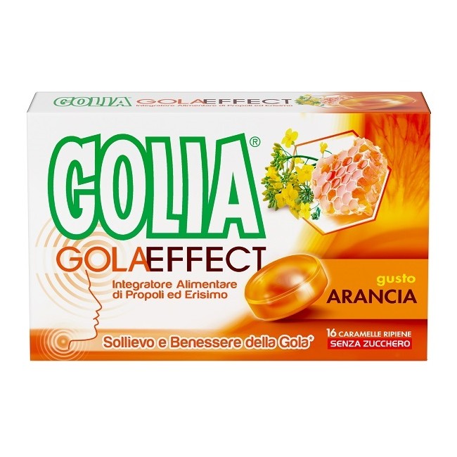 confezione 16 caramelle golia golaeffect gusto arancia senza zucchero