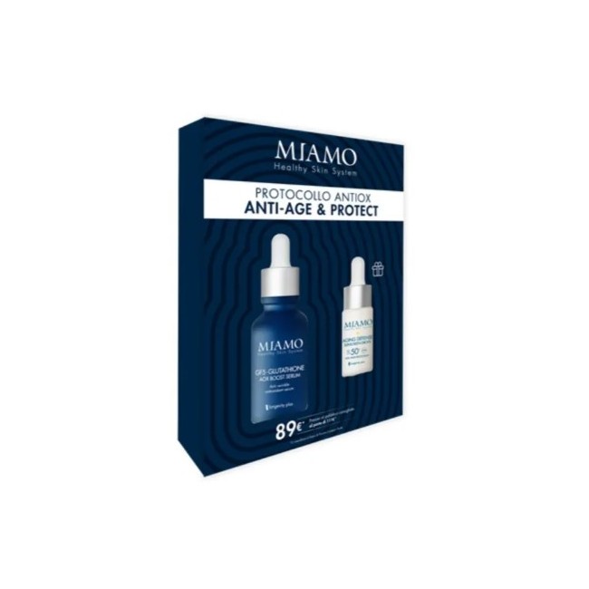 Confezione Miamo siero glutatione + siero con protezione solare