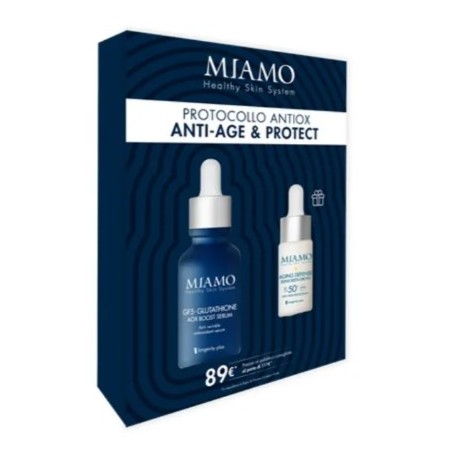 Confezione Miamo siero glutatione + siero con protezione solare