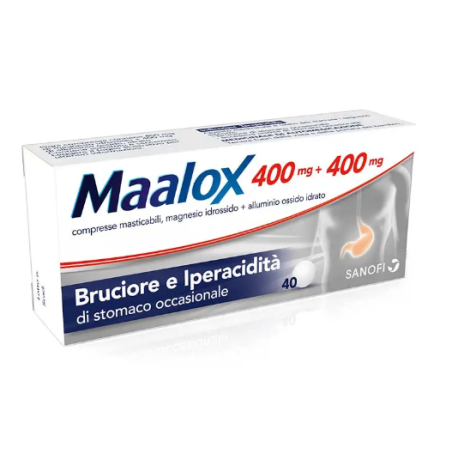 40 compresse Maalox 400 Mg + 400 Mg