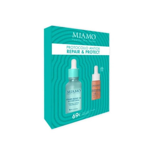 Confezione Miamo siero vitamin blend 15% + siero con protezione solare