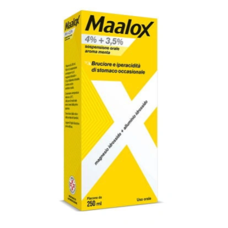 Sospensione Orale da 250 ml Aroma Menta Maalox Plus 4% + 3,5%
