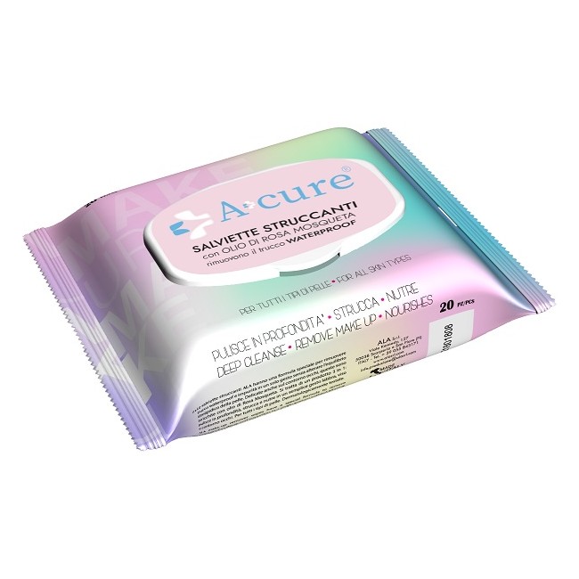 Lc Consulting A+cure Salvietta Struccante Waterproof 20 Pezzi Pop-up