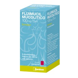Sciroppo al lampone da 200 ml Fluimucil Mucolitico 100 Mg/5 Ml