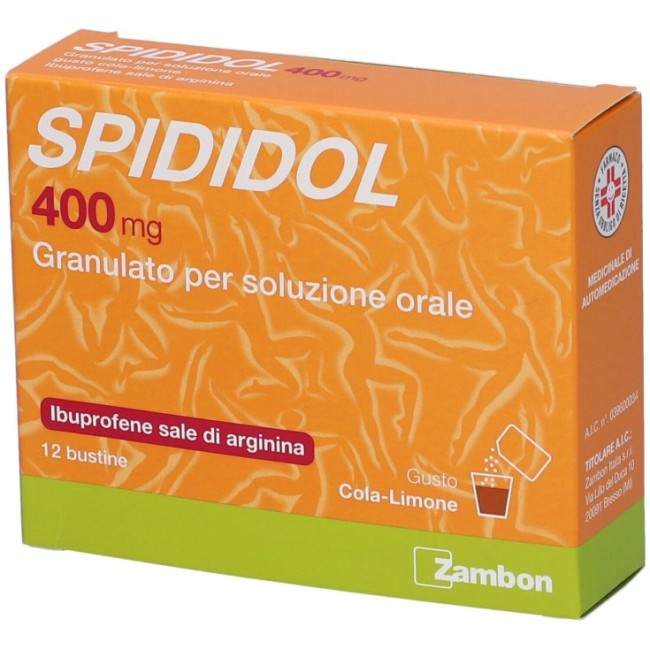 12 bustine gusto cola e limone Spididol 400 Mg