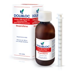 Flacone da 150 ml Dolibloc Bambini 100 Mg/5 Ml Gusto Fragola Senza Zucchero