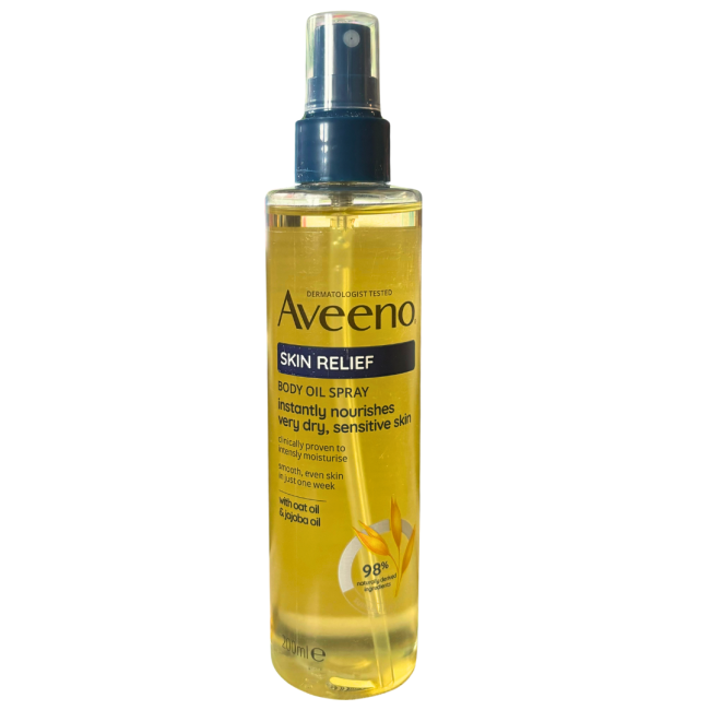 flacone spray 200 ml aveen skin relief olio corpo