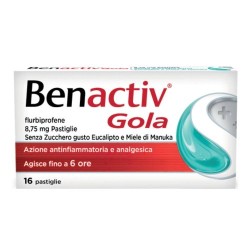 16 pastiglie Benactiv Gola Menta e miele di Manuka