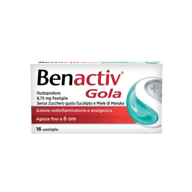 16 pastiglie Benactiv Gola Menta e miele di Manuka