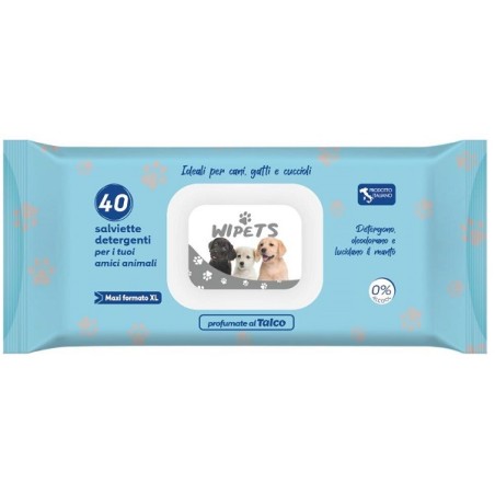 Idrofil Wipets Salviettine Detergenti Per Animali Talco 40 Pezzi