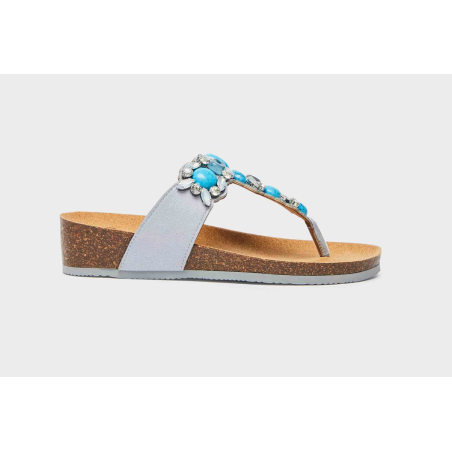 Scholl Calzatura Palau Flip-flop Microfibre+stones W Light Blue 41