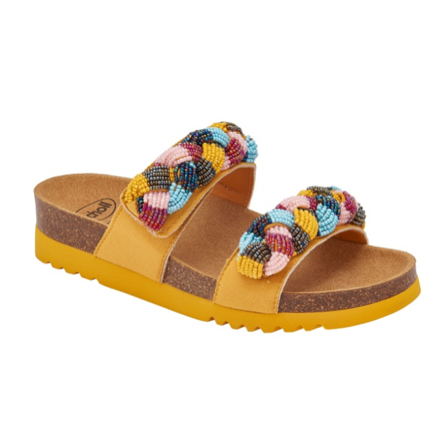 Scholl Calzatura Nice Microfibre+beaded Bride W Yellow/multi 39