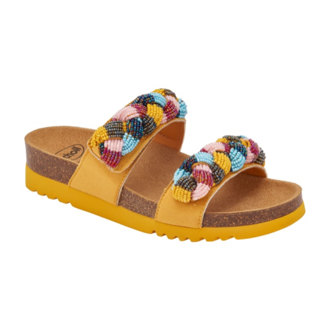 Scholl Calzatura Nice Microfibre+beaded Bride W Yellow/multi 39