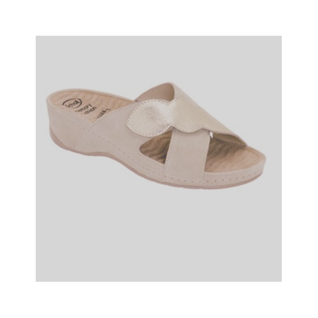 Scholl Calzatura Nives 2 Straps 25 Synthetic Lam+printed Suede W Rose Gold 37