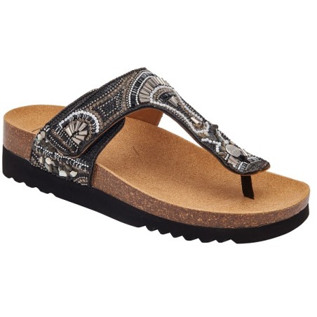 Scholl Calzatura Lisboa Flip-flop Microfibre+beads W Black 40