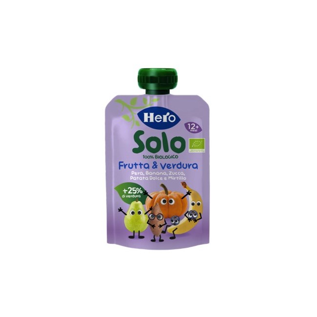 Fater Hero Solo Omogeneizzato Patata Dolce Zucca Banana Mirtillo 100 G