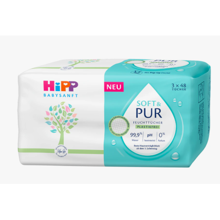 Hipp Salviettine Soft&pure 3x48 Pezzi