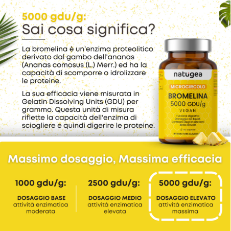 Prodgtal Natugea Bromelina 5000 5000 Gdu/g 120 Compresse