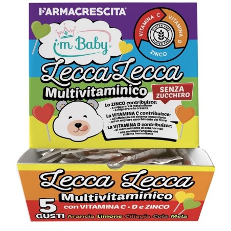 Canna Store I'm Baby Lecca Lecca Multivitaminico Senza Zucchero Dispenser 200 Pezzi