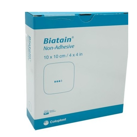 Coloplast Medicazione Assorbente In Schiuma Di Poliuretano Biatain Silsilicone No Border 10x10 Cm Ritagliabile 10 Pezzi