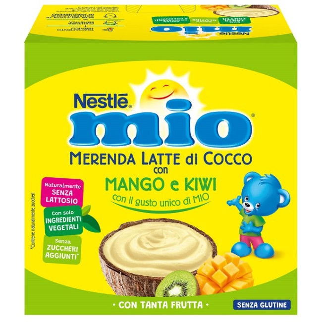Nestlè Mio Merenda Latte Di Cocco Con Mango E Kiwi 4 Pezzi Da 90 G
