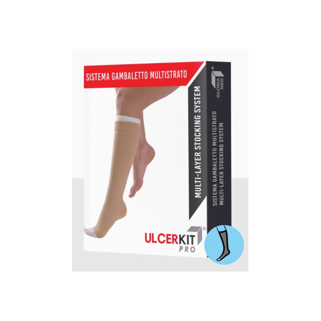 Gloria Med Ulcerkit Pro 35 Cotton 35/40 Mmhg Kit Gambaletto Lungo Misura M 1 Pezzo