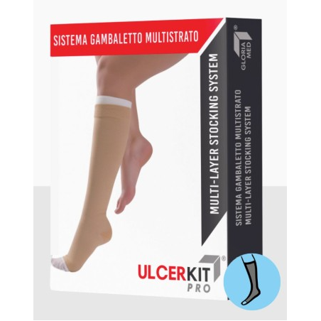 Gloria Med Ulcerkit Pro 35 Cotton 35/40 Mmhg Kit Gambaletto Lungo Misura M 1 Pezzo