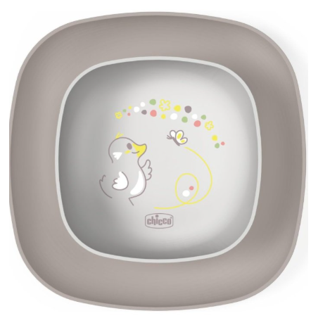 Chicco Ciotola E Piatto Piano 12m+ Grigio