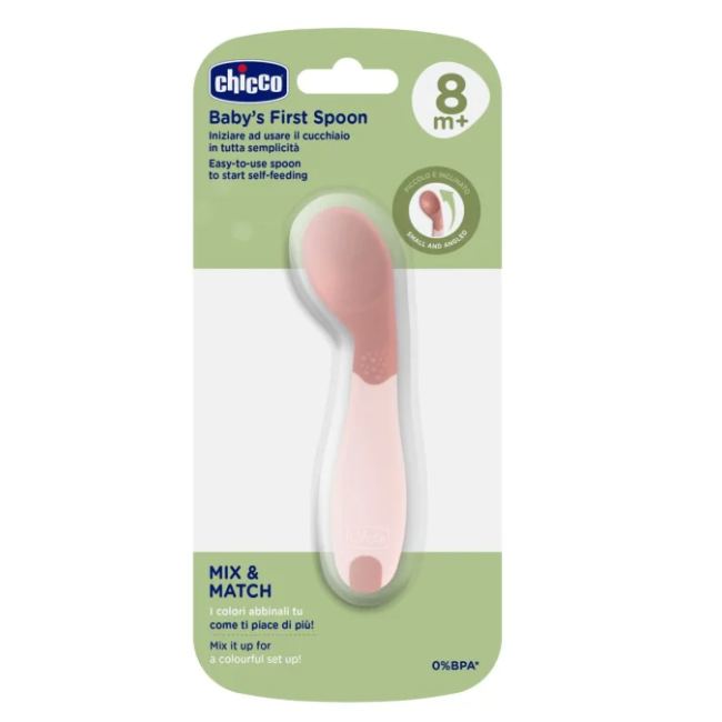 Chicco Cucchiaio Chicco Angolato 8m+ Rosa