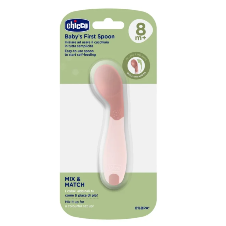 Chicco Cucchiaio Chicco Angolato 8m+ Rosa