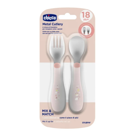 Chicco Posatine Inox 18m+ Rosa