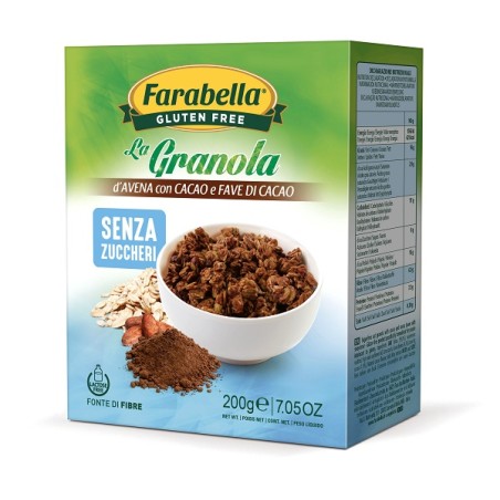 Bioalimenta Farabella Gluten Free La Granola D'avena Con Cacao E Fave Di Cacao Senza Zuccheri Senza Lattosio 200 G