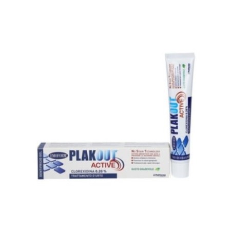 Tubetto da 75ml di Dentifricio Gel con Clorexedina 0,20% da Plakout Active Tubetto da 75ml di Dentifricio Gel con Clorexedina 0,20% da Plakout Active