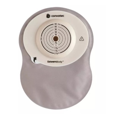 Convatec Sacca Colostomia Esteem Body Fondo Chiuso 4 Mm Opaco Ritagliabile 10-45 Mm 30 Pezzi