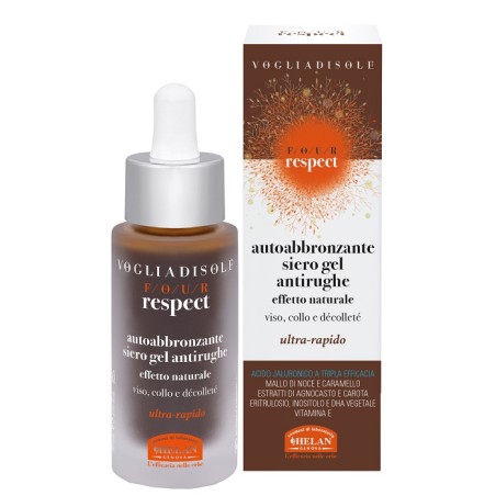 Helan Voglia Di Sole Four Respect Siero Gel Antirughe Autoabbronzante Naturale Uniformante 30 Ml